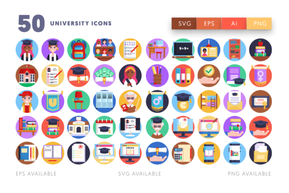 50 University Icons for Modern Branding