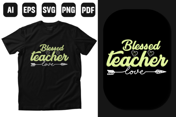 Blessed Teacher Typography Graphics Freebies