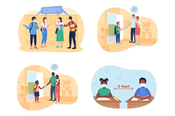 Branding With School During Quarantine 2D Illustration