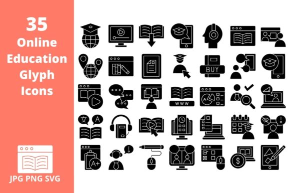 Education Icon Set for Crafters and Designers