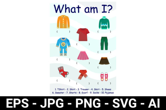 Kids Activity Worksheet What Am I Graphics for Prek
