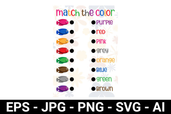 Match the Color Activity Sheet Graphics for K