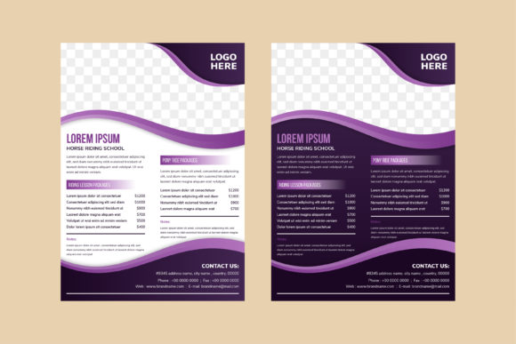Purple School Wave Vertical Flyer Graphics