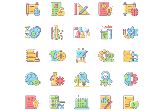RGB Color Icons for Educational Design