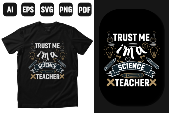 Science Teacher T-Shirt Design Vector: A Modern Graphic for Editorial Use