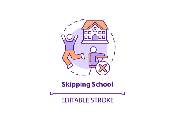 Skipping School Concept Icon Graphics