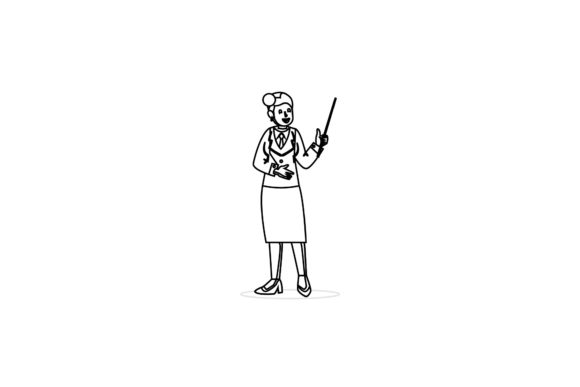 Teacher Class Education Outline Graphics